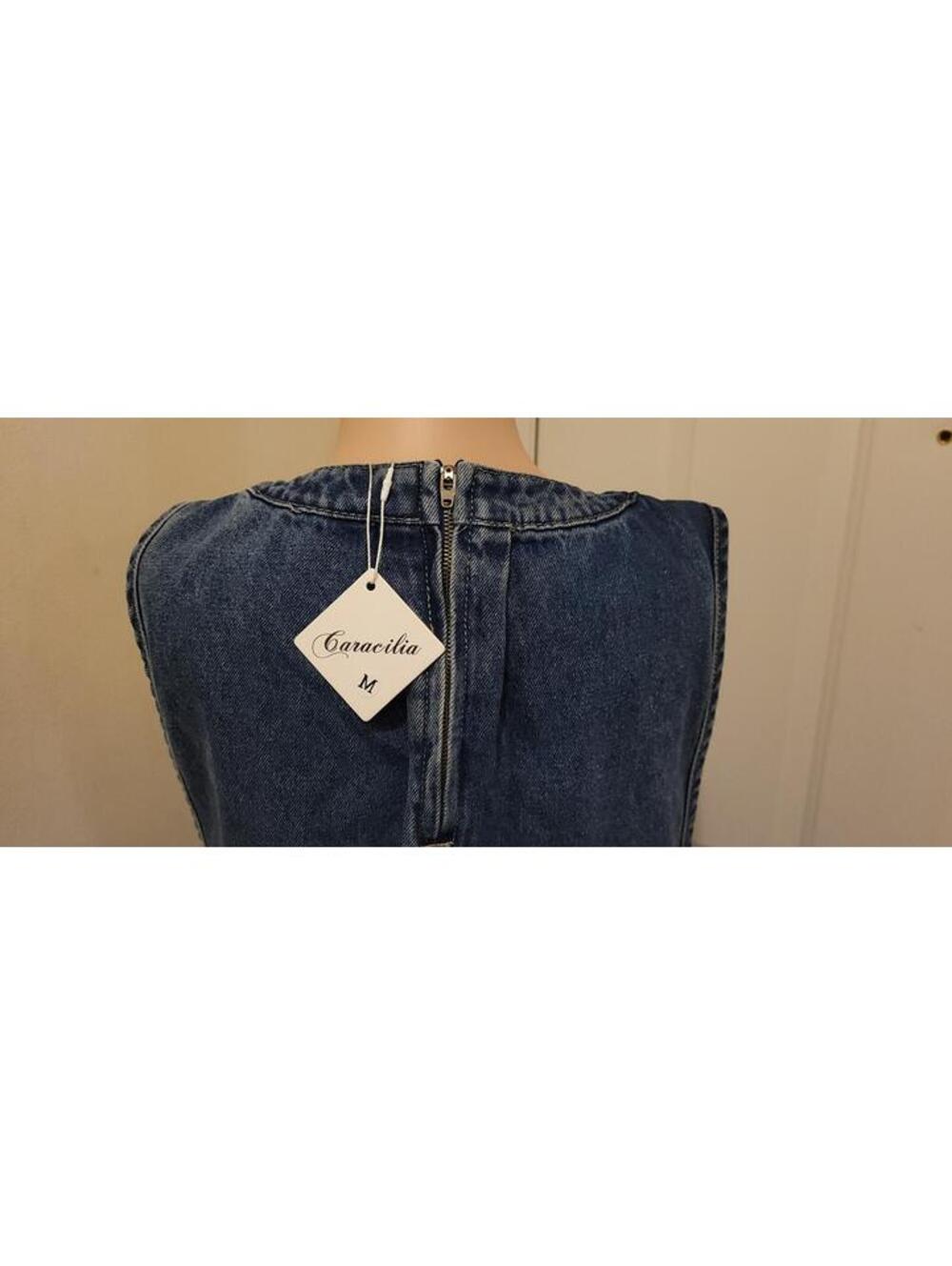 Denim Tie-Front Romper - Blue - Picture 7 of 7